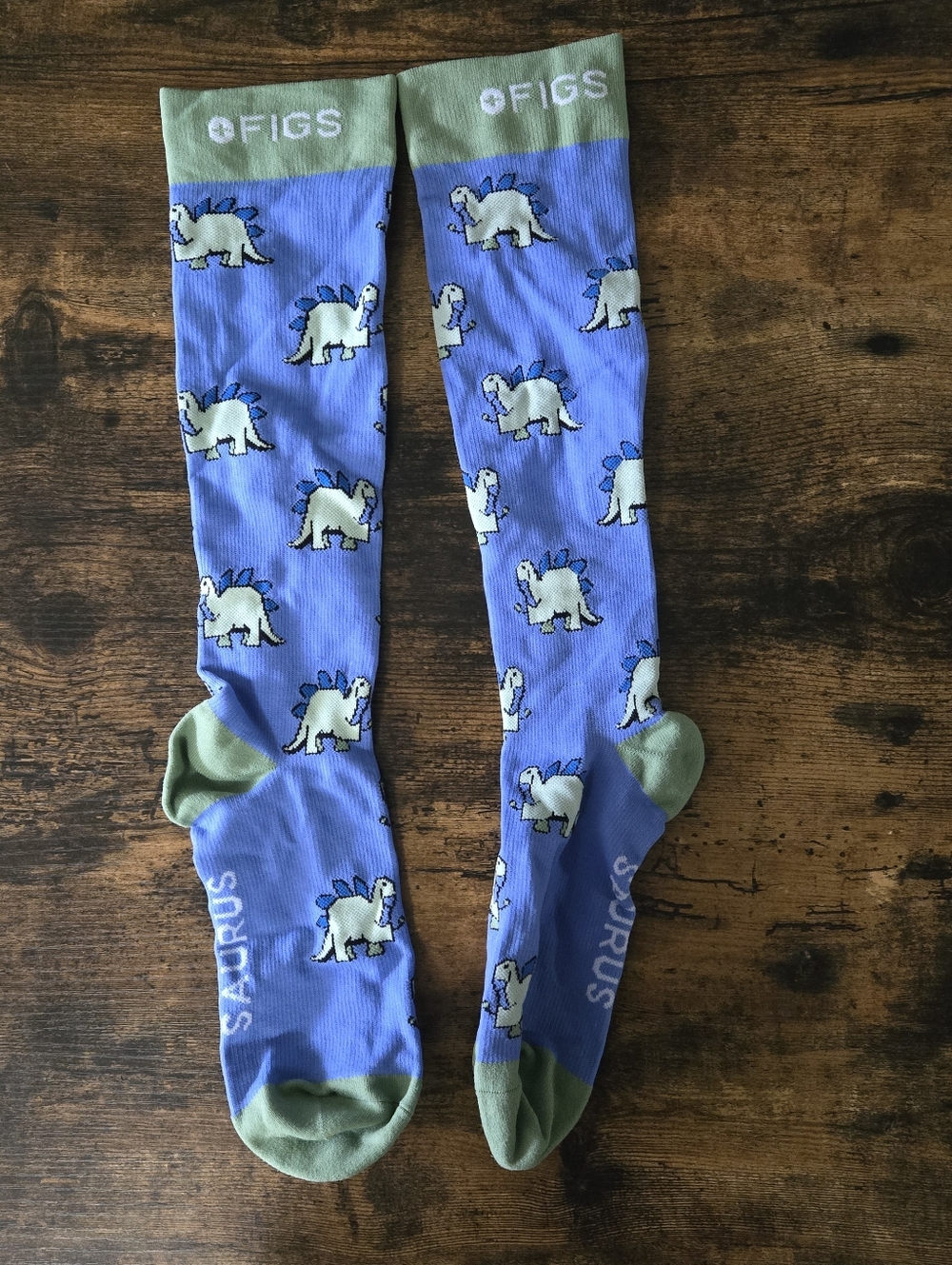 New Figs Compression Socks Dinosaurs Actual Size M